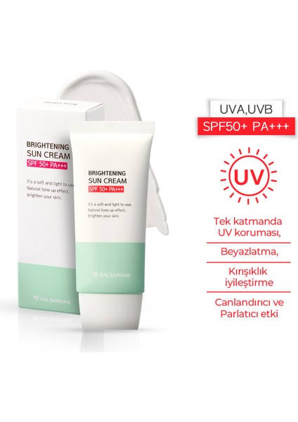 Brightening Sun Cream SPF50 Güneş Kremi Eşitleyici Yüksek Koruma Kore 40ml