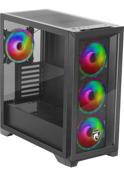 Griffin G9 7X120/140MM Fan Argb 2x3.0usb 1x3.1 Gen2 Type-C Tempered Oyun Bilgisayar Kasası