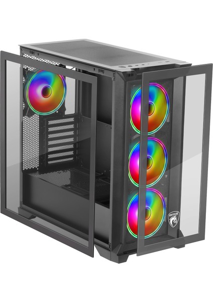 Griffin G9 7X120/140MM Fan Argb 2x3.0usb 1x3.1 Gen2 Type-C Tempered Oyun Bilgisayar Kasası