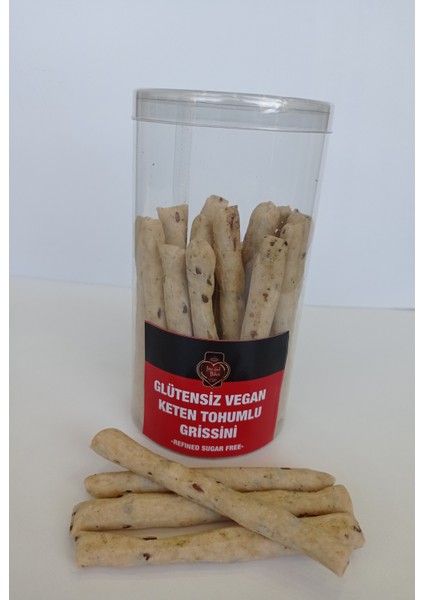 Glutensiz Vegan Keten Tohumlu Grissini