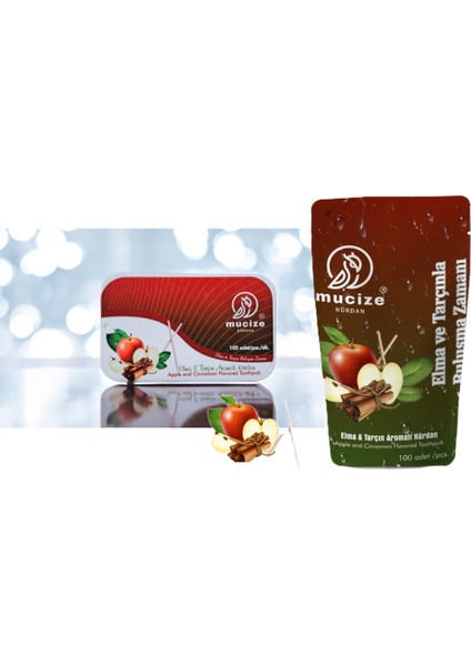 2´li Set(1 Metal Kutu +1 Refill DOYPAK).200X Elma-Tarçın Aromalı Kürdan-Sakız ve Şeker Alternatifi-Değişik Meyve Tatlarında Nefes Ferahlığı