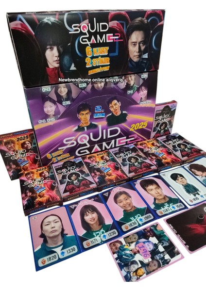 Squid Game 2.sezon 2025 (12 Mini Kutu 72 Adet Karakter Kartı 24 Adet Karakter Sticker)Kaliteli Baskı Oyun Kağıtları