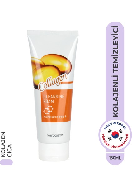 Cleansing Foam Collagen Derin Yüz Temizleyici Nemlendirici Yüz Temizleme Jeli Kore 150ml