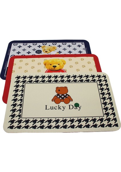 Dikdörtgen Su Emici - Sihirli Banyo Paspası Renkli Desenli - Resimli Elastik 57 x 37.5cm (3791)