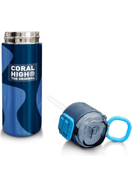 Kids Lacivert Mavi Desenli Pipetli ve Direkt Içim Çelik Termos 500 ml 31888 fırsatları