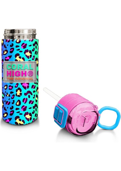 Kids Renkli Leopar Desenli Pipetli ve Direk Içimli Paslanmaz Çelik Termos 500 ml 31985 fırsatları