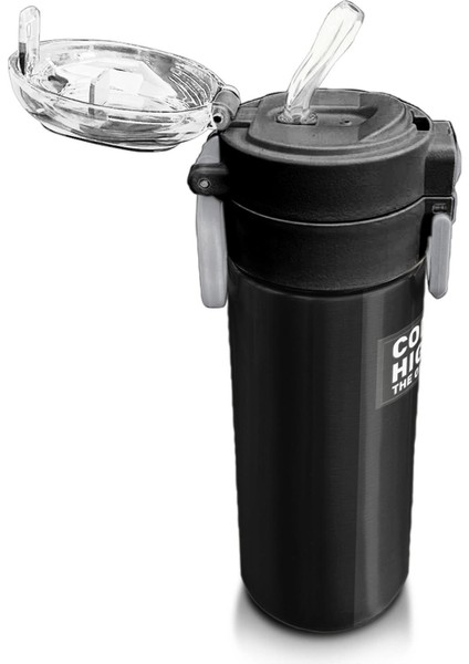 Kids Renkli Çizgili Desenli Pipetli ve Direkt Içim Çelik Termos 500 ml 31896 indirimleri