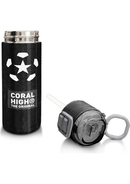 Kids Siyah Futbol Desenli Pipetli ve Direkt Içim Çelik Termos 500 ml 31898 fırsatları