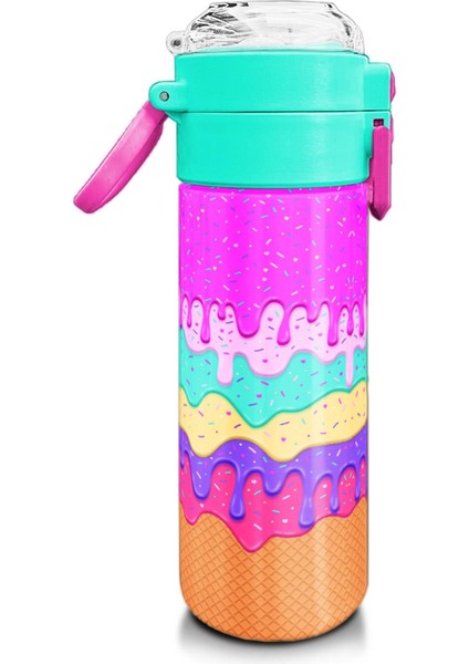 Kids Pembe Rengarenk Dondurma Desenli Pipetli ve Direkt Içim Çelik Termos 500 ml 31938 fiyatları
