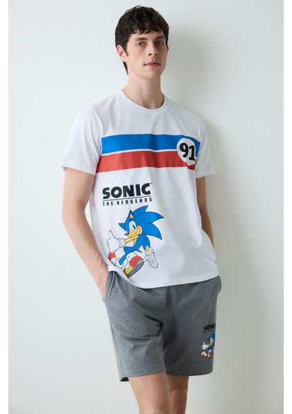 Sonic Şortlu Çok Renkli Pijama Takımı