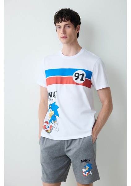 Sonic Şortlu Çok Renkli Pijama Takımı