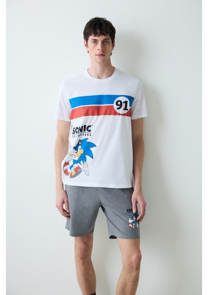 Sonic Şortlu Çok Renkli Pijama Takımı