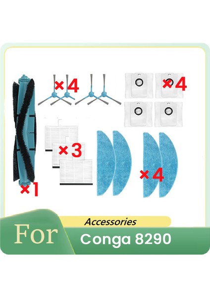 8290 Süpürme Robotu Aksesuarları Için 16 Adet Ana Yan Fırça Toz Torbası Paspas Temizleyici Parça Değişimi (Yurt Dışından)