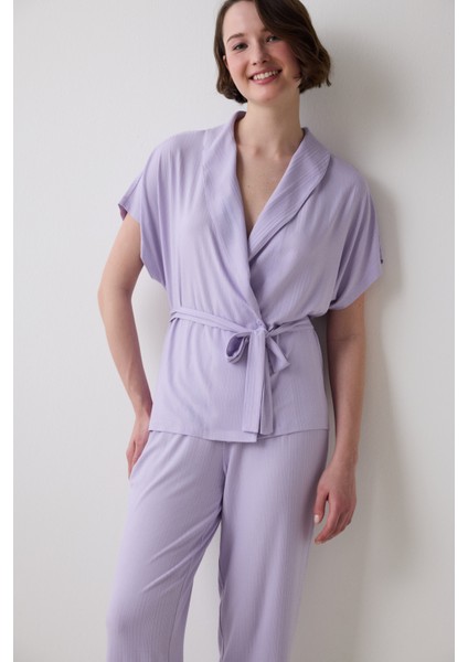Lana Lila Pantolon Pijama Takımı
