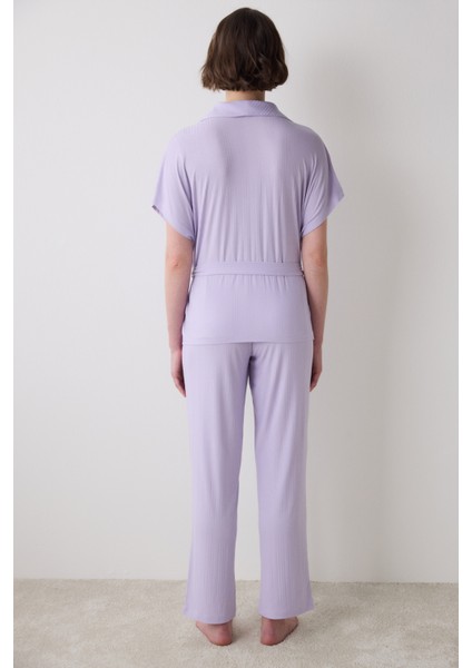 Lana Lila Pantolon Pijama Takımı