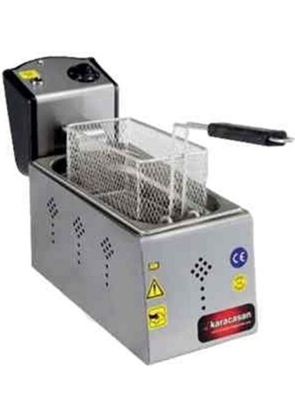 Tekli 3 Litre Fritöz Gri / Tek Ebat