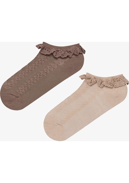 Kız Çocuk Sweet Lace Çok Renkli 2li Patik Çorap