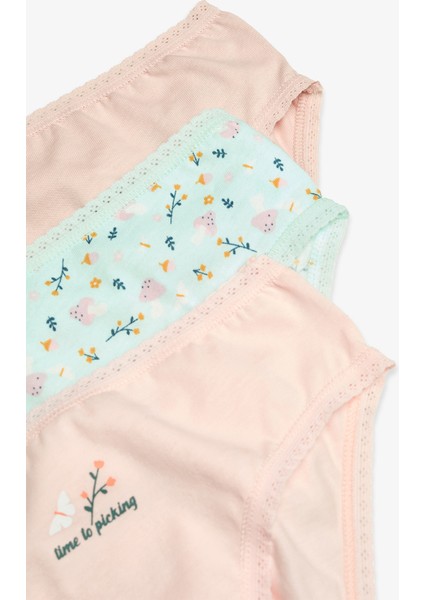 Kız Çocuk Mushroom 3lü Çok Renkli Slip Külot