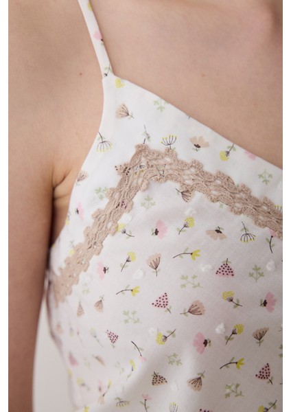 Blossom Pantolon Ekru Pijama Takımı