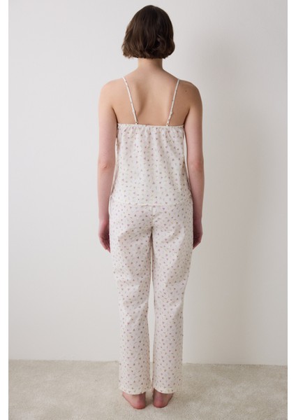 Blossom Pantolon Ekru Pijama Takımı