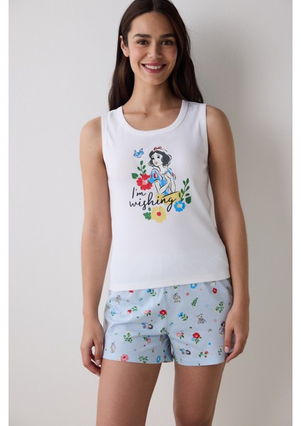I'm Wishing Şortlu Optik Beyaz Pijama Takımı
