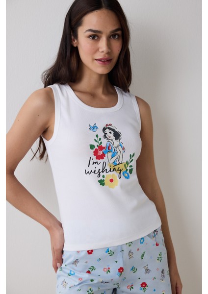 I'm Wishing Şortlu Optik Beyaz Pijama Takımı