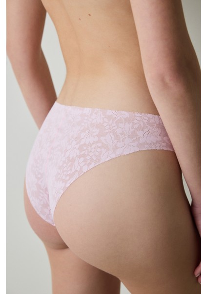 Invisible Laser Cut Lacy Slip Açık Pembe Külot
