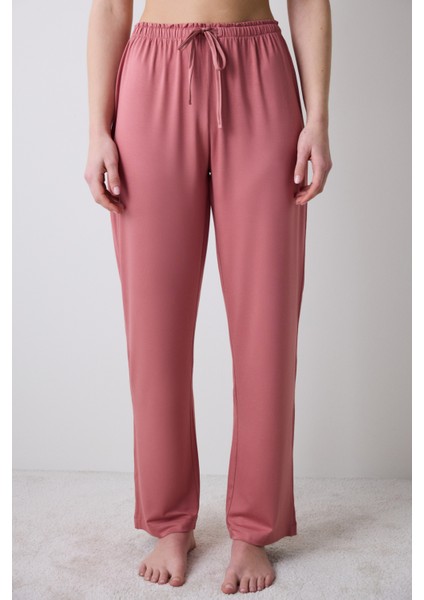 Mia Solid Gül Kurusu Pantolon Pijama Altı