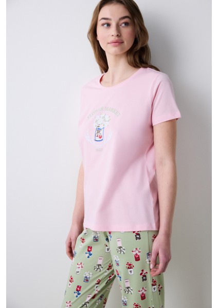 Pamuklu Flower Market Pantolon Çok Renkli Pijama Takımı fiyatları
