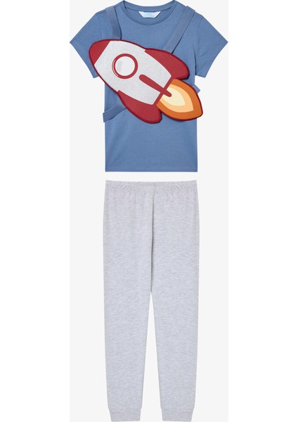 Erkek Çocuk Rocket Çok Renkli Pijama Takımı