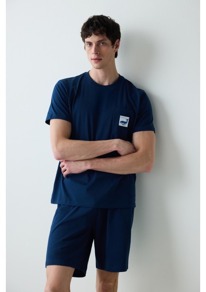 Whale Lacivert Şortlu Pijama Takımı
