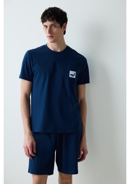 Whale Lacivert Şortlu Pijama Takımı