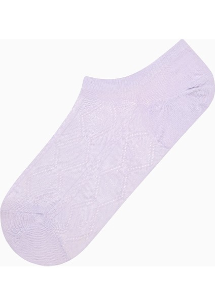 Soft Color Jacquard Pembe Mor 3lü Sneaker Çorap