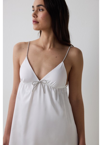 Bridal Delicate Saten Kırık Beyaz Gecelik fiyatları