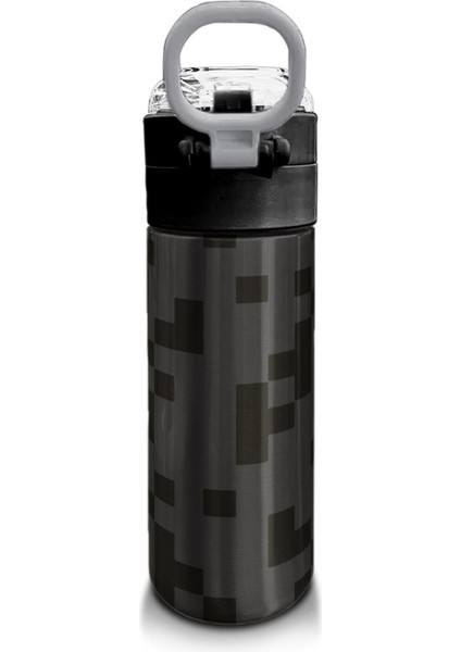 Kids Siyah Blok Desenli Pipetli ve Direkt Içim Çelik Termos 500 ml 31894 modelleri