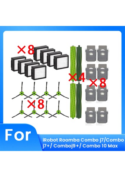 28 Adet Combo J7/ J7+/ Comboj9+/ 10 Max Robot Yedek Parça Temizleyici (Yurt Dışından)