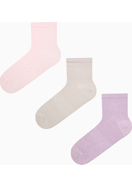 3 Çift Pamuklu Quarter Tenis Soket Çorap