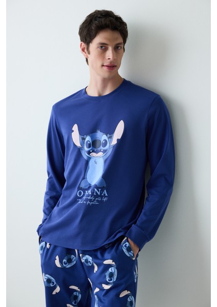 Ohana Pantolon Koyu Mavi Pijama Takımı