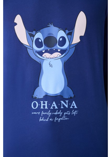 Ohana Pantolon Koyu Mavi Pijama Takımı