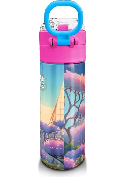 Kids Turkuaz Pembe Anime Kız Desenli Pipetli ve Direkt Içim Çelik Termos 500 ml 31858 modelleri