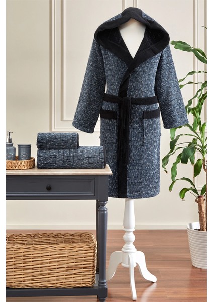 Modra Maskülen Kapüşonlu Bornoz L - Siyah fiyatları