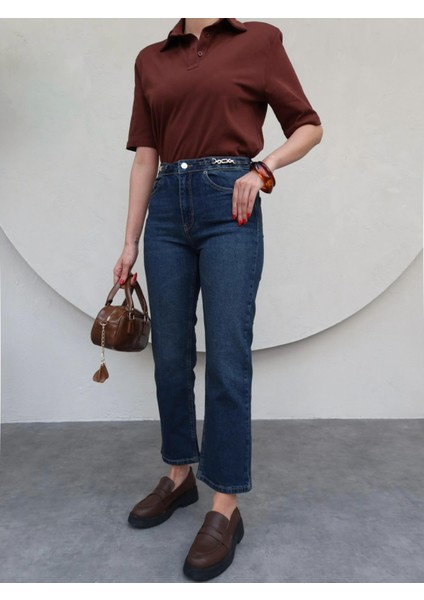 Bel Aksesuarlı Momfit Jean