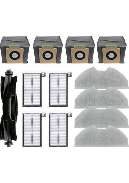 X8 Pro Robot Vakum Yedek Parçaları Ana Silindir Fırça Hepa Filtre Paspas Pedi Bez Toz Torbası Aksesuarları (Yurt Dışından)