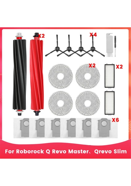 Q Master, Qrevo Slim Robot Vakum Ana Yan Fırça Paspas Bezi Hepa Filtre Toz Torbaları Aksesuarları (Yurt Dışından)