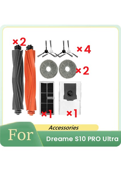 S10 Pro Ultrai Süpürme Robotu Aksesuarları Için 10 Adet Ana Yan Fırça Toz Torbası Paspas Temizleyici Parça Değişimi (Yurt Dışından)