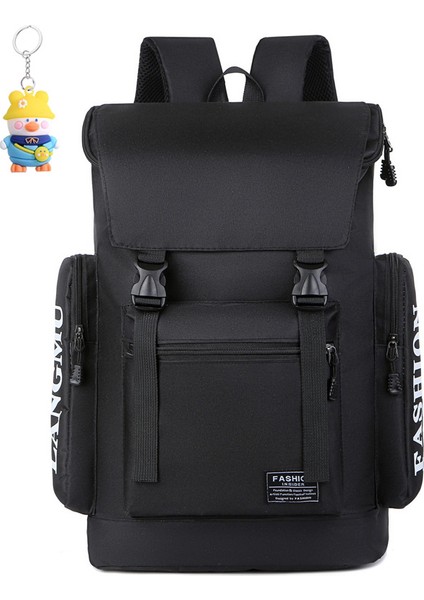 Gündelik Büyük Kapasiteli Seyahat Sırt Çantası Unisex Flip Toka Bilgisayar Okul Çantası Moda Dışarı Sırt Çantası (Yurt Dışından)