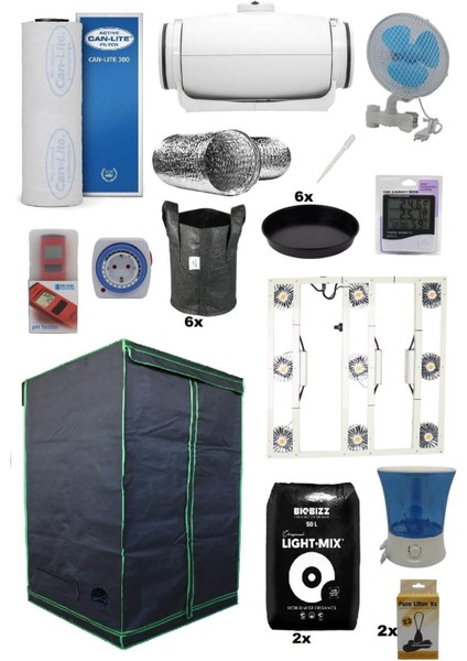 120x120x200 Bitki Yetiştirme Kabin Seti Pro