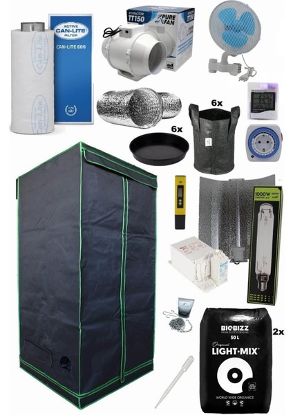 140x140x200 Bitki Yetiştirme Kabin Seti Hid