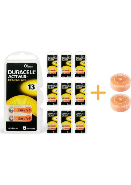 Activair 13 No Işitme Pili (10 Paket x 6= 60 Adet) + Hediye Nem Alıcı Tablet