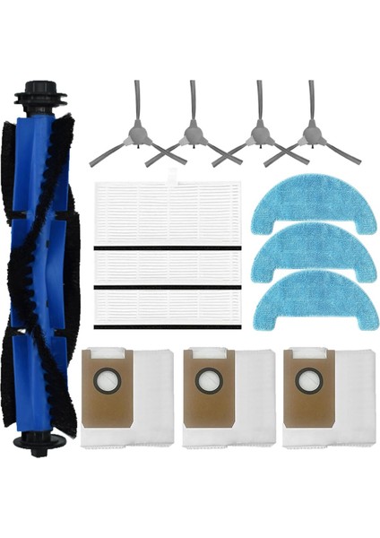 Loorow AT800 Aksesuarları 3'ü 1 Arada Robot Süpürge Ana Fırça Yan Filtre Paspas Pedi Toz Torbası Için Yedek (Yurt Dışından)